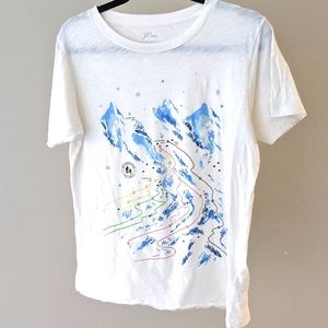 J Crew, Medium, Big Mountain Ski Map T Shirt